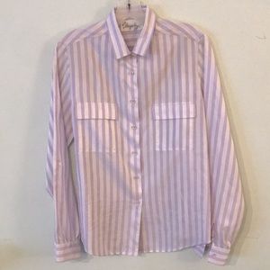 Shapley Striped Top Pockets Sz med